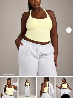 Oner Active Pale Yellow Ribbed Racerback Tank Top